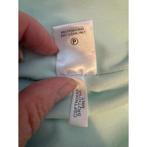 Calvin Klein Pleated Blouse S Mint Green Minimalist Balletcore Work Top - Picture 7 of 7